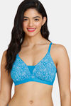Zivame Sun's Bird Padded Non Wired 3/4th Coverage T-Shirt Bra - Methyl Blue — thumbnail 1
